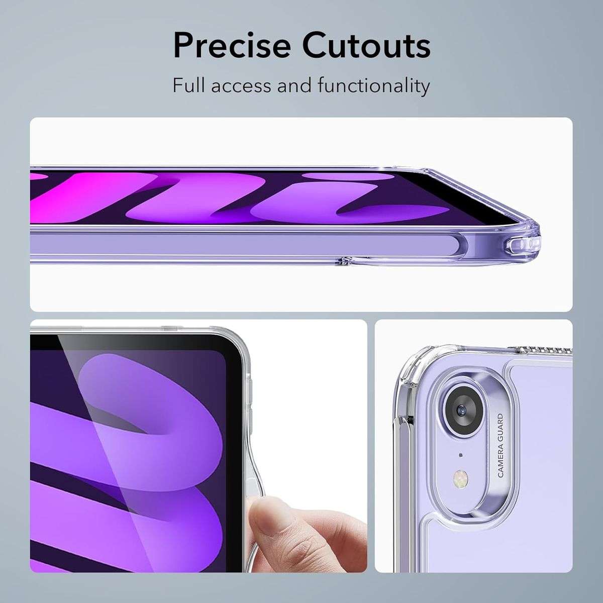 ESR Boost Kickstand Case Suitable for iPad Mini 7th/6th Generation Case - Clear