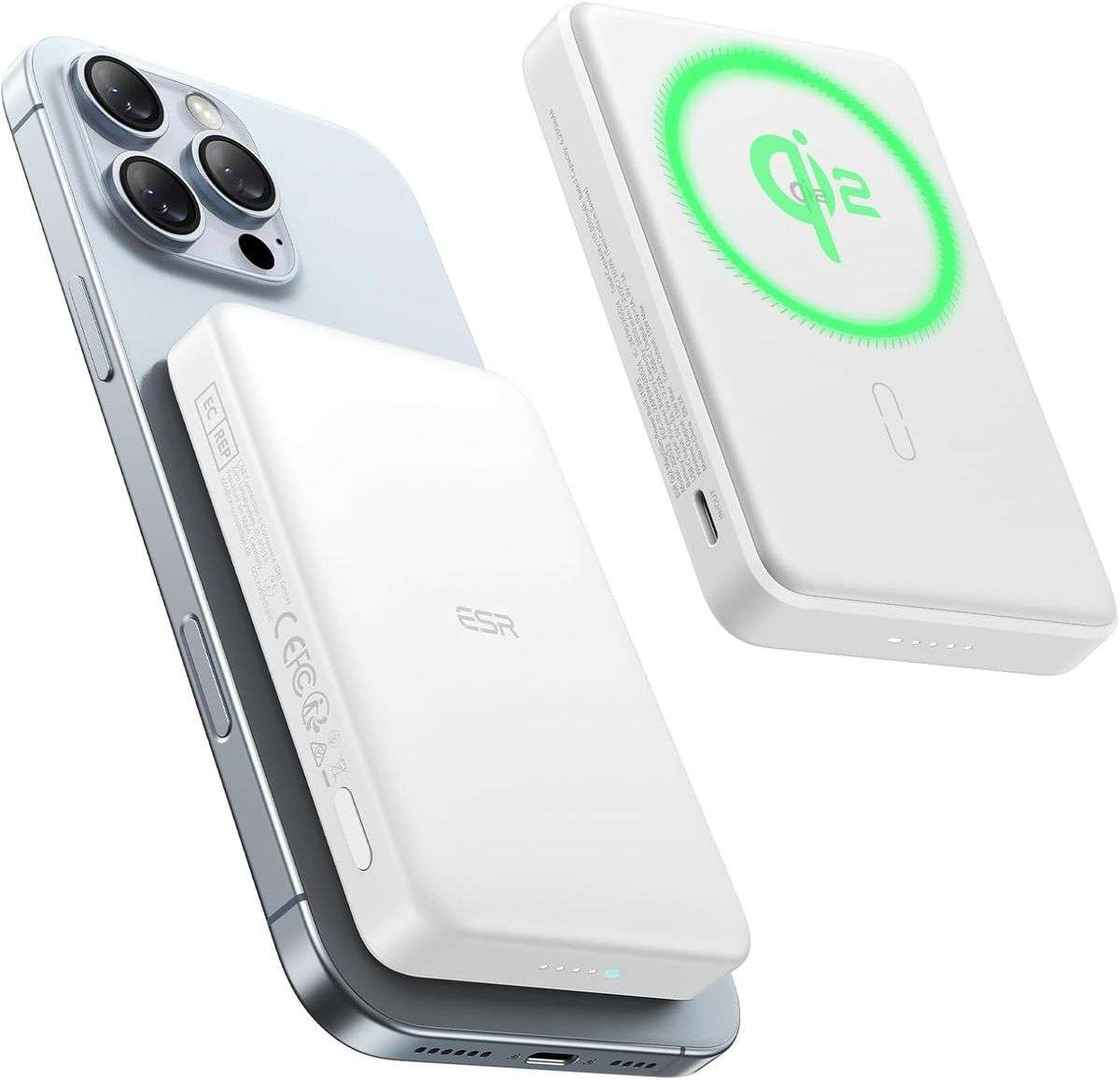 ESR Qi2 MagSlim Power Bank (10K) - 10 000 mAh - White
