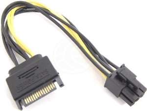 SATA MALE 15 PIN TO 6 PIN PCI-E