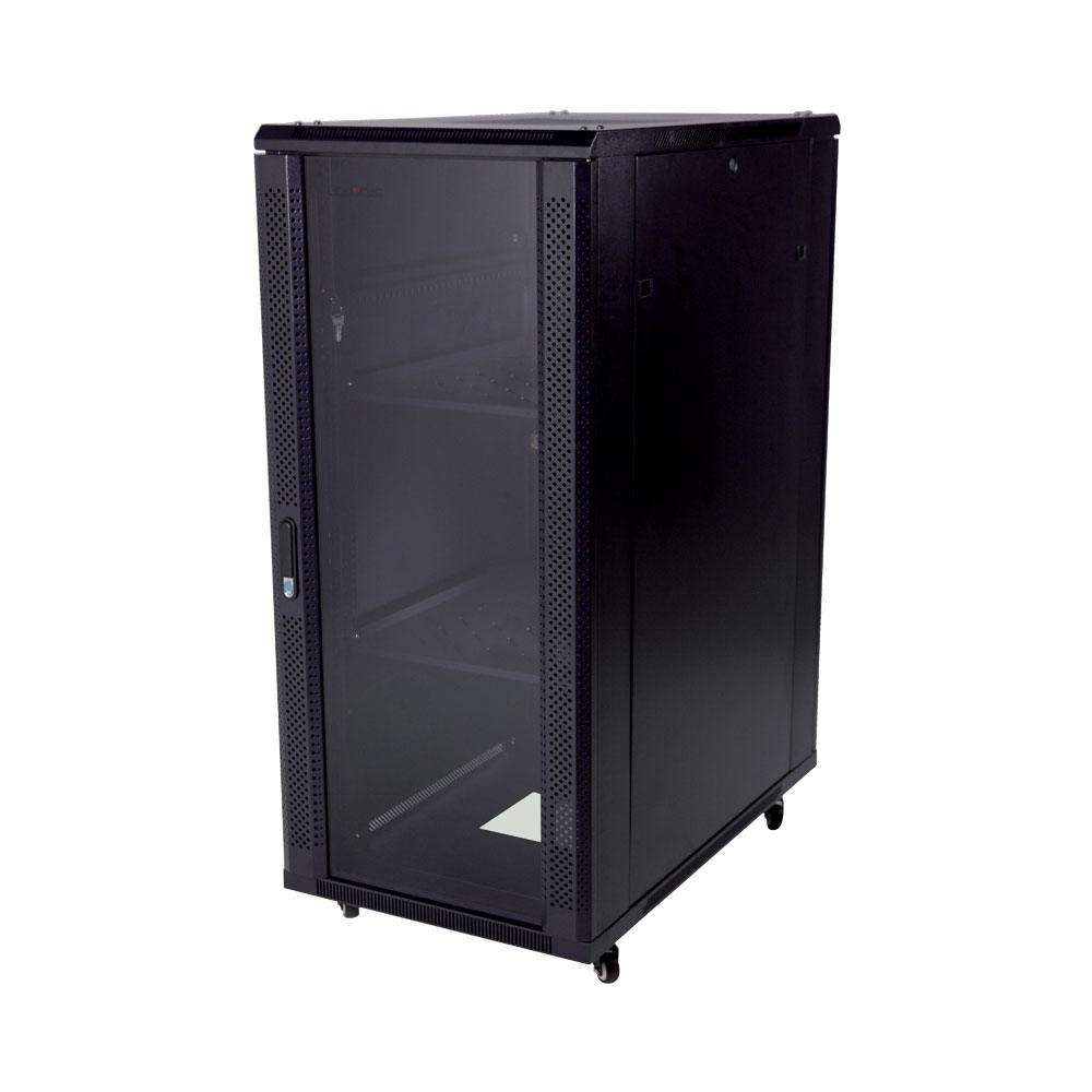 22U 600X1000MM, 1 SHELF, 4 FANS, GLASS DOOR..