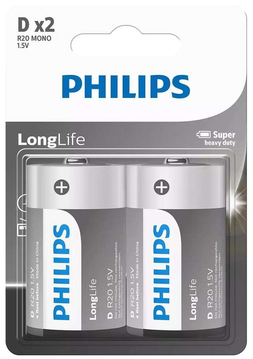 LONGLIFE BATTERY D 2 PACK