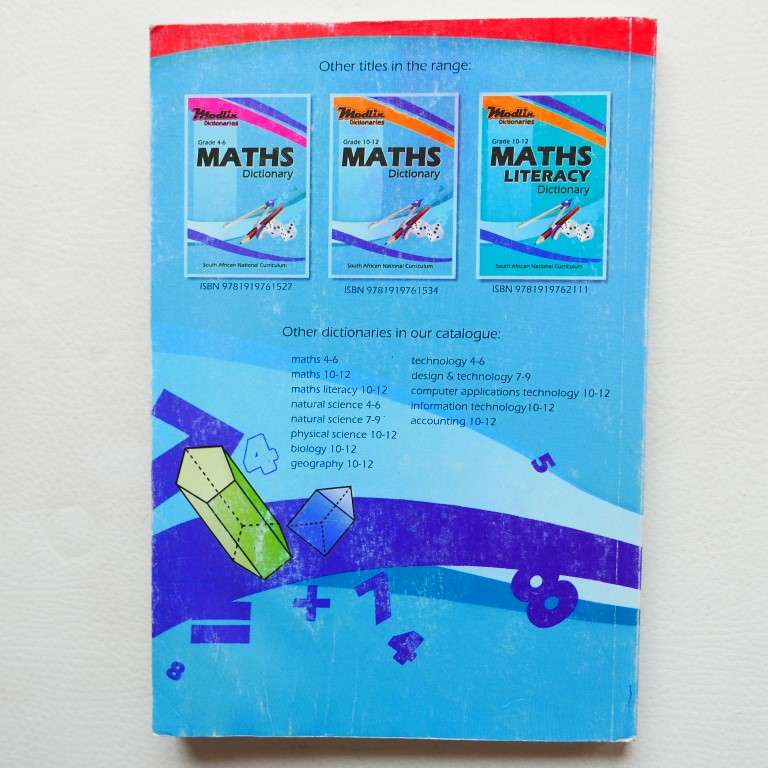 Maths Dictionary, Grade 7-9, South African National Curriculum