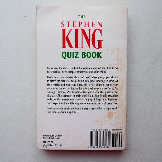 The Stephen King Quiz Book by Stephen Spignesi