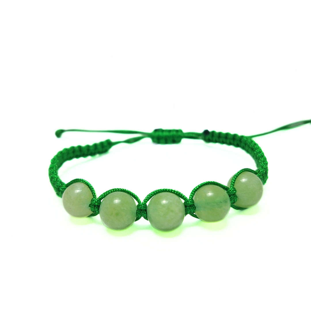 Peridot 5 Bead Macrame Bracelet
