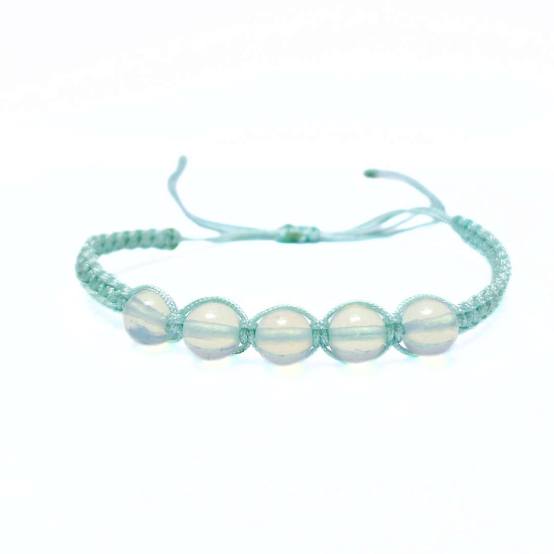 Opalite 5 Bead Macrame Bracelet