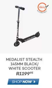 MEDALIST STEALTH 145MM BLACK/WHITE SCOOTER