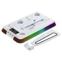 PS5 Cooling Station with Dual Charging Slots & RGB Lighting White