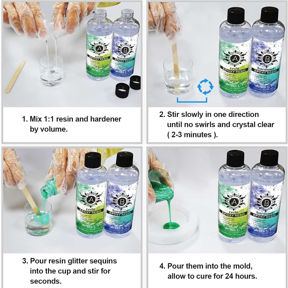 Resin Epoxy and Hardener kit  237 ml Each