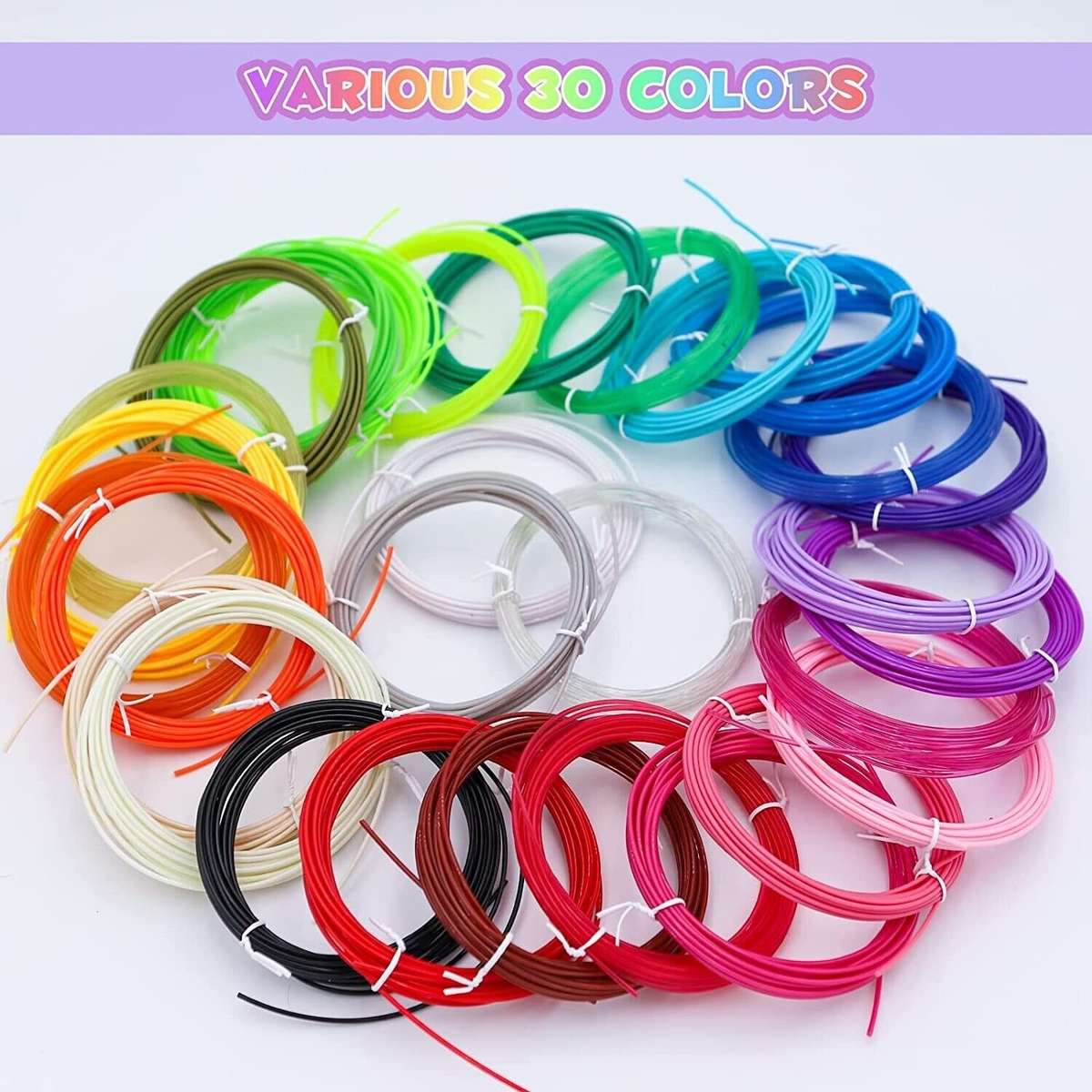 3D Pen Filament Refills  30 Colours
