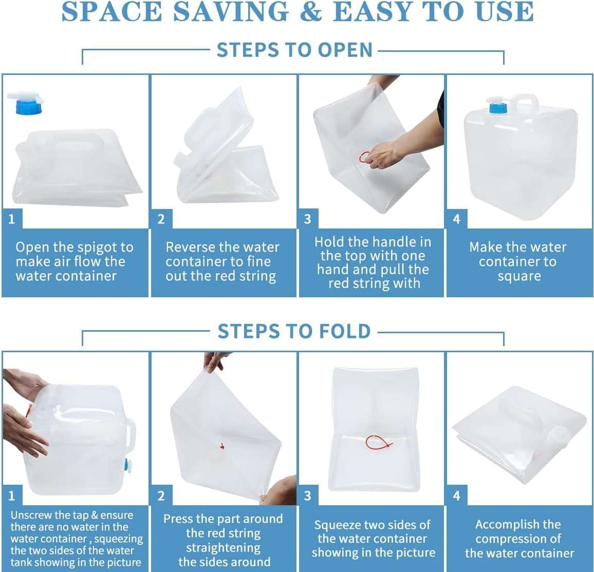 Foldable Water Bottle with Tap - 5L