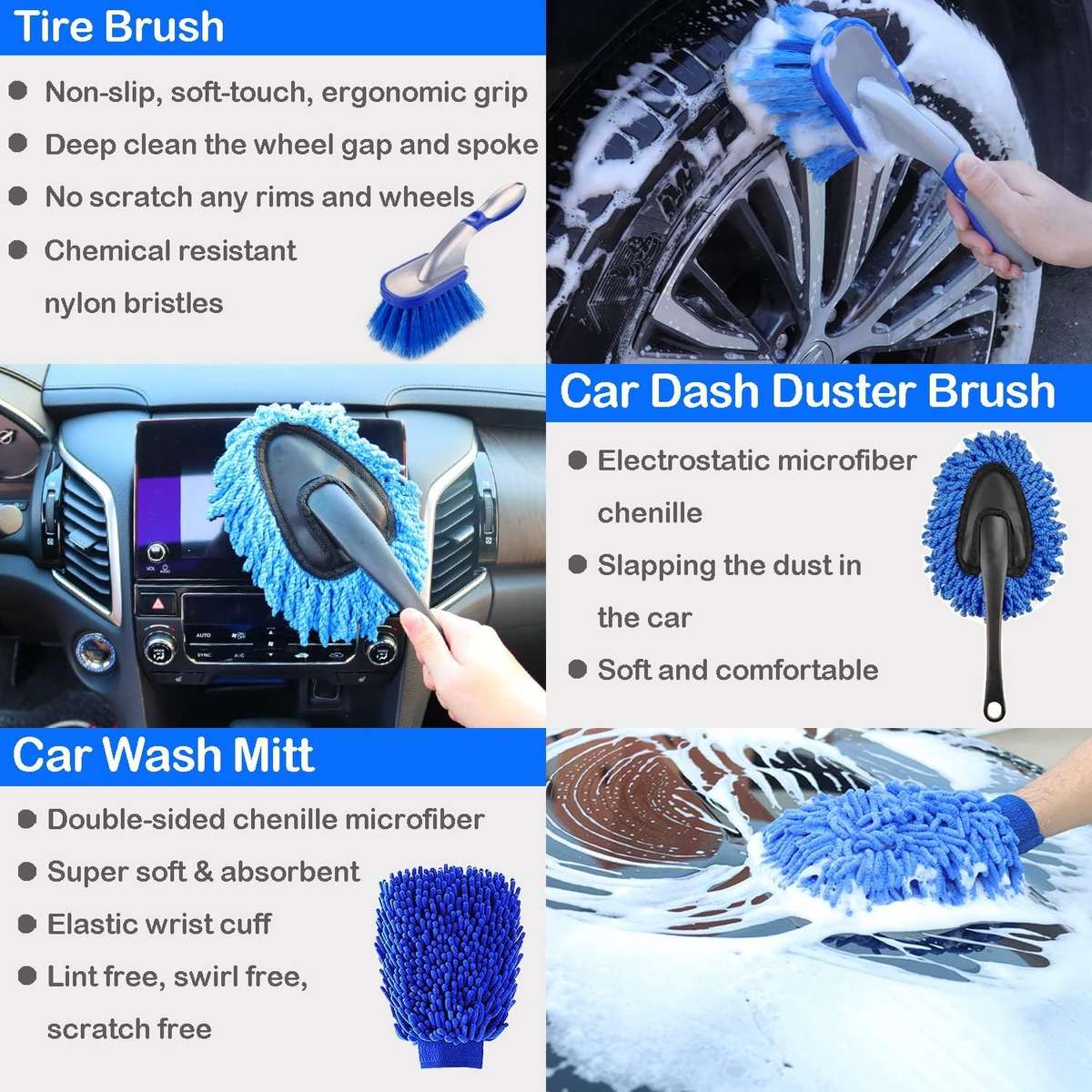Car Detailing Kit Blue - 26 Piece