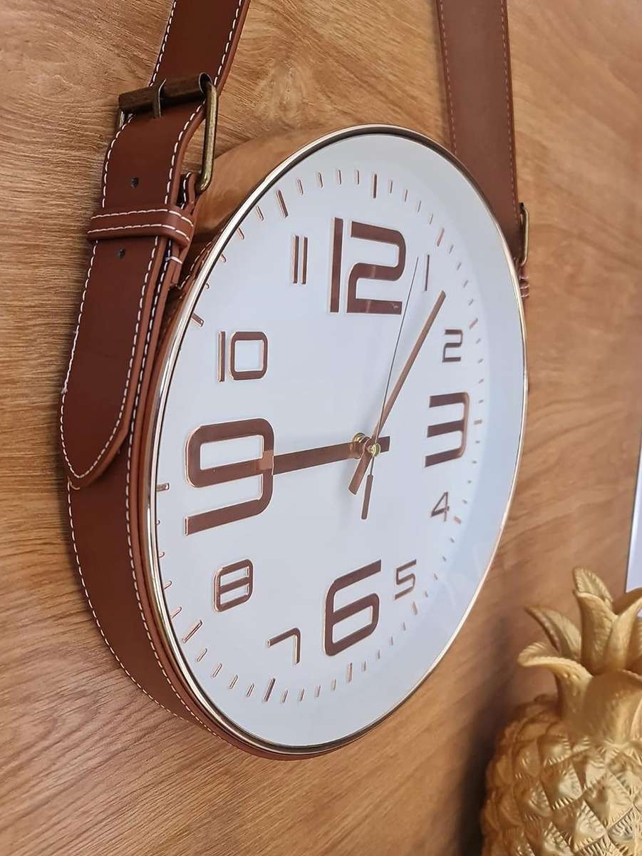 Wall Clock with Vintage Style Strap - 30CM