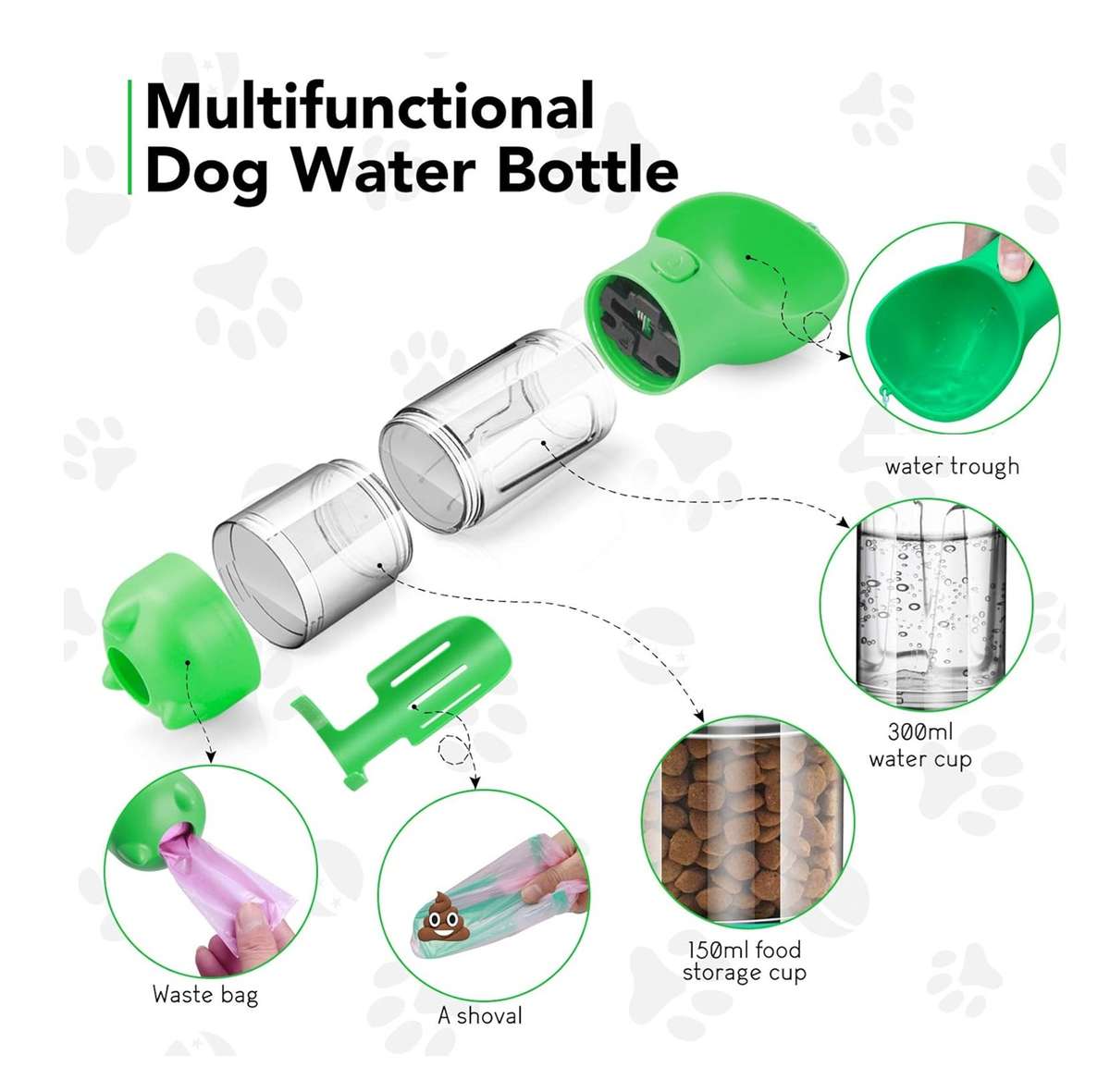 Interactive Pet Snuffle Mat with Multifunction Travel Bottle