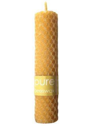 Pure Beeswax Rolled Pillar Candle 11CM