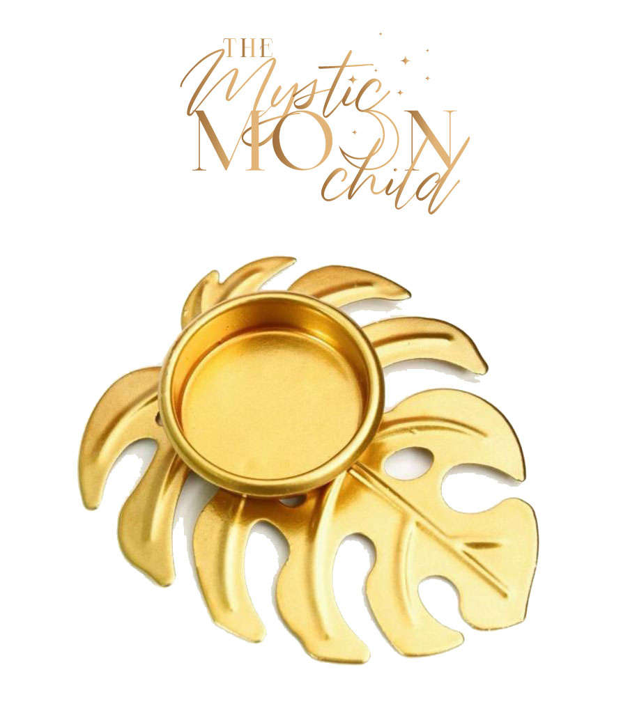 Gold Leaf Shaped Candle Holder