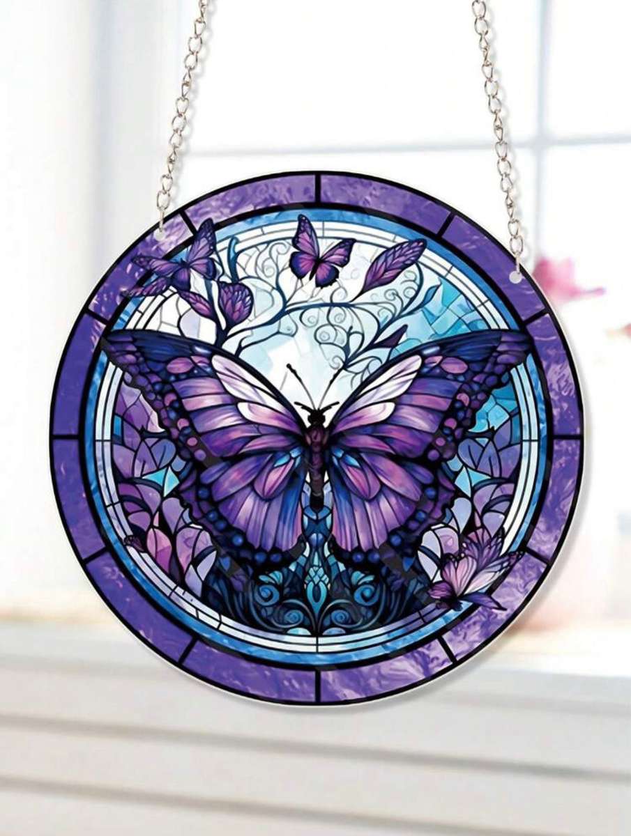 Purple Butterfly Window Decoration
