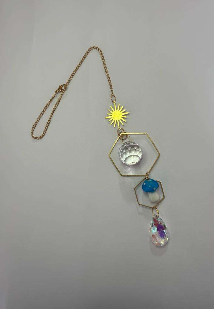 Blue Mushroom Sun Catcher