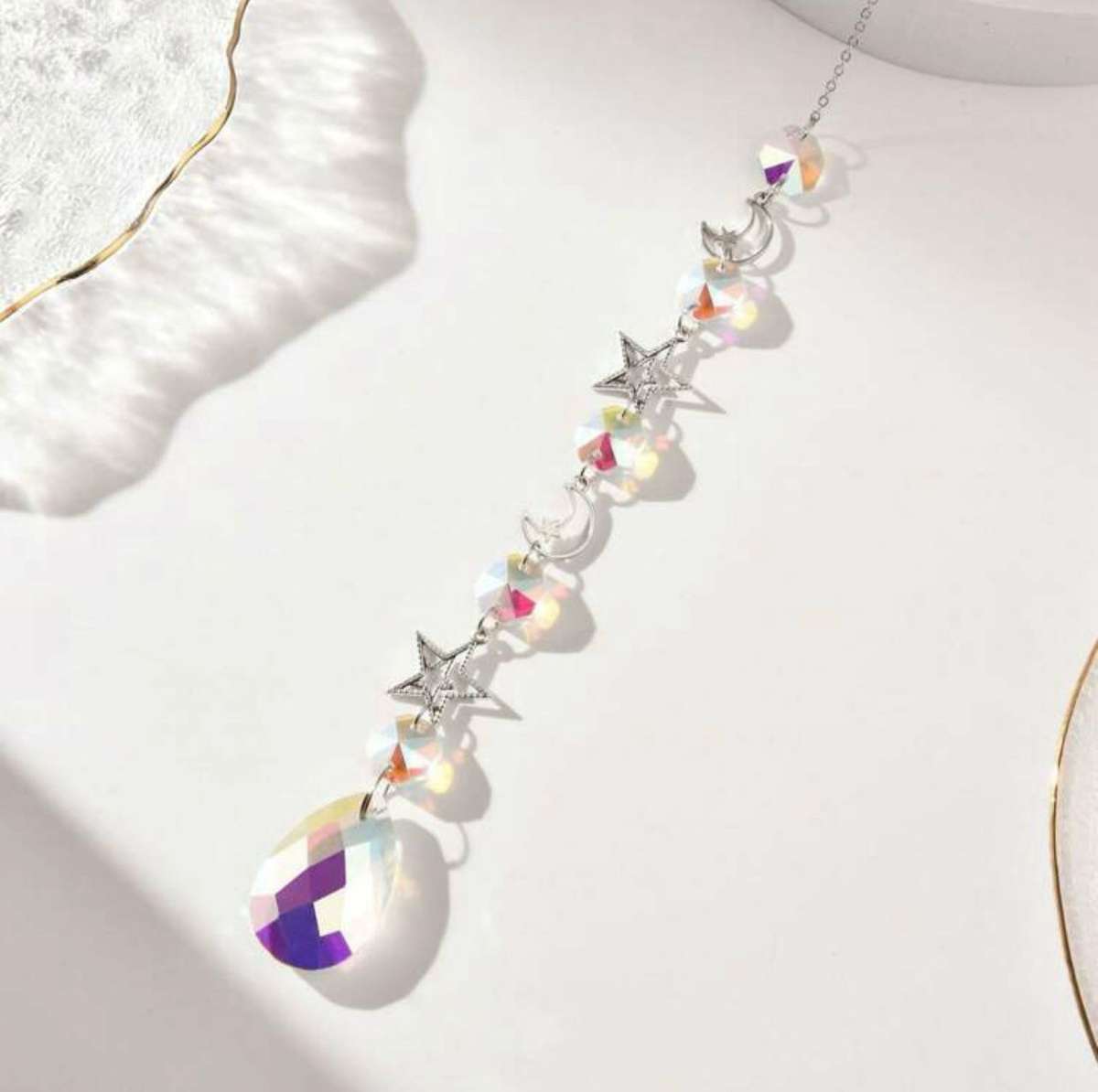 Moon and Star Crystal Sun Catcher