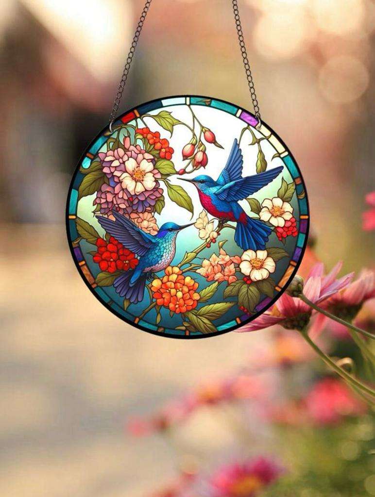 Blue Hummingbird Sun Catcher