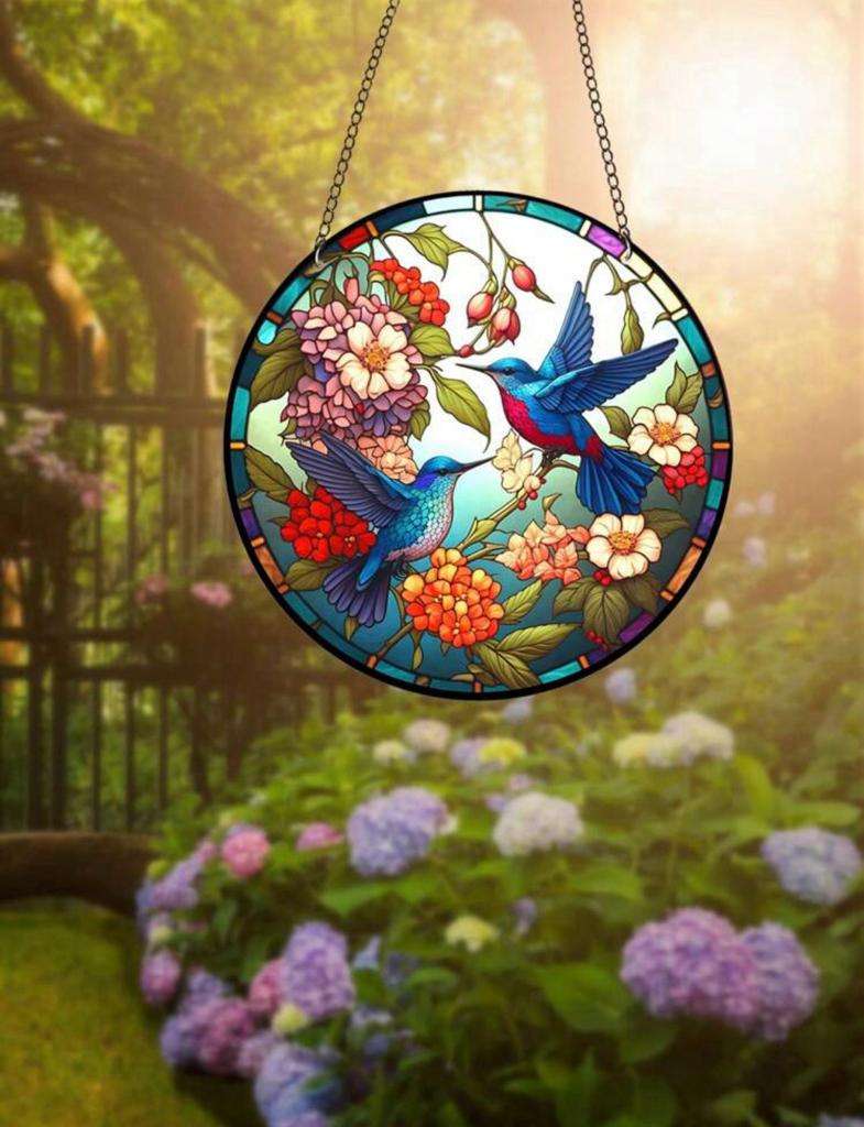 Blue Hummingbird Sun Catcher