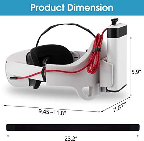 Elite Head Strap for Oculus Quest 2 Gaming Accessories with Battery Pack Bracket Enhanced Comfort an