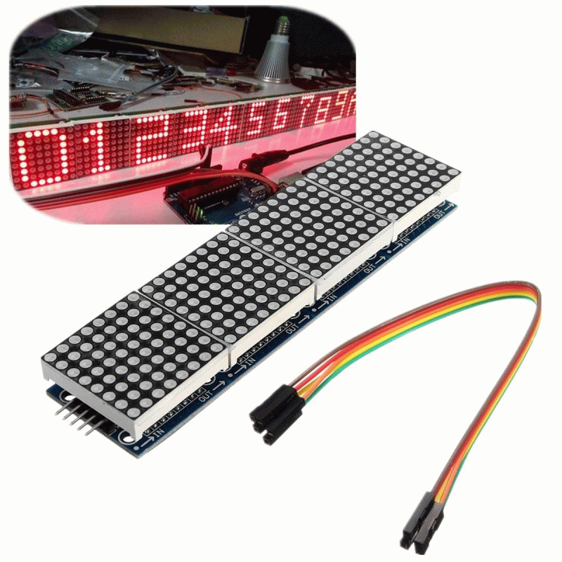 3Pcs MAX7219 Dot Matrix Module 4-in-1 Display Screen
