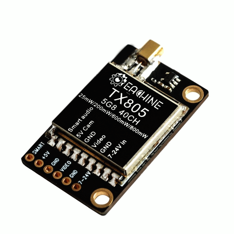 SMA Female - Eachine TX805 5.8GHz 40CH FPV VTX, 25/200/600/800mW Switchable, SmartAudio OSD, Pit Mod