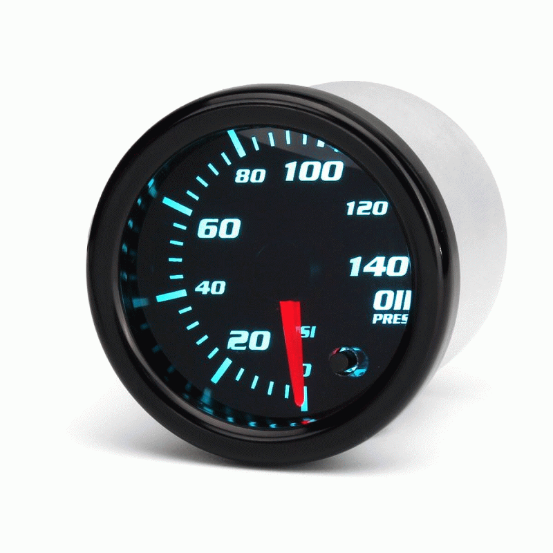 Universal 2" 52mm 12V Oil Pressure Gauge Meter W/Sensor 7 Color LED Tinted Face