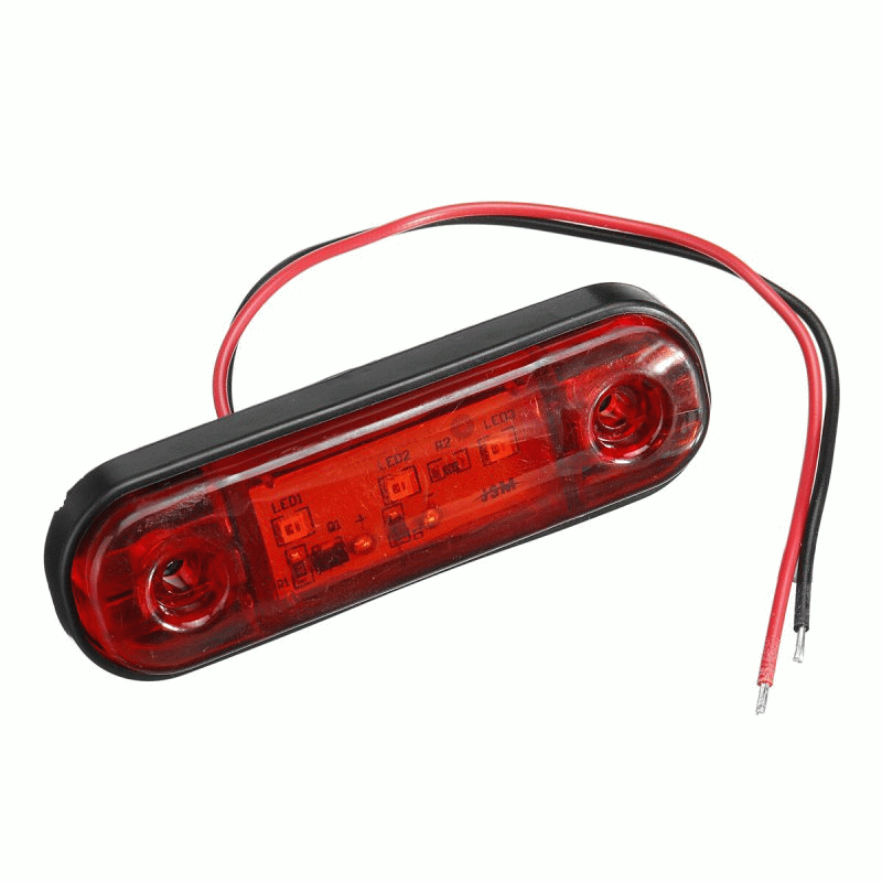 Red - LED Side Marker Indicator Light Waterproof For 12V 24V Trailer Truck Bus Lorry Van