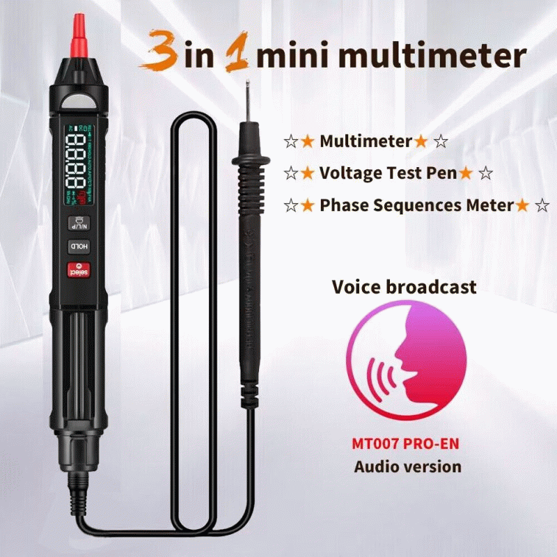 Voice Broadcast Version - MUSTOOL MT007/MT007 Pro/MT007 Pro-EN True RMS Digital Multimeter + Voltage
