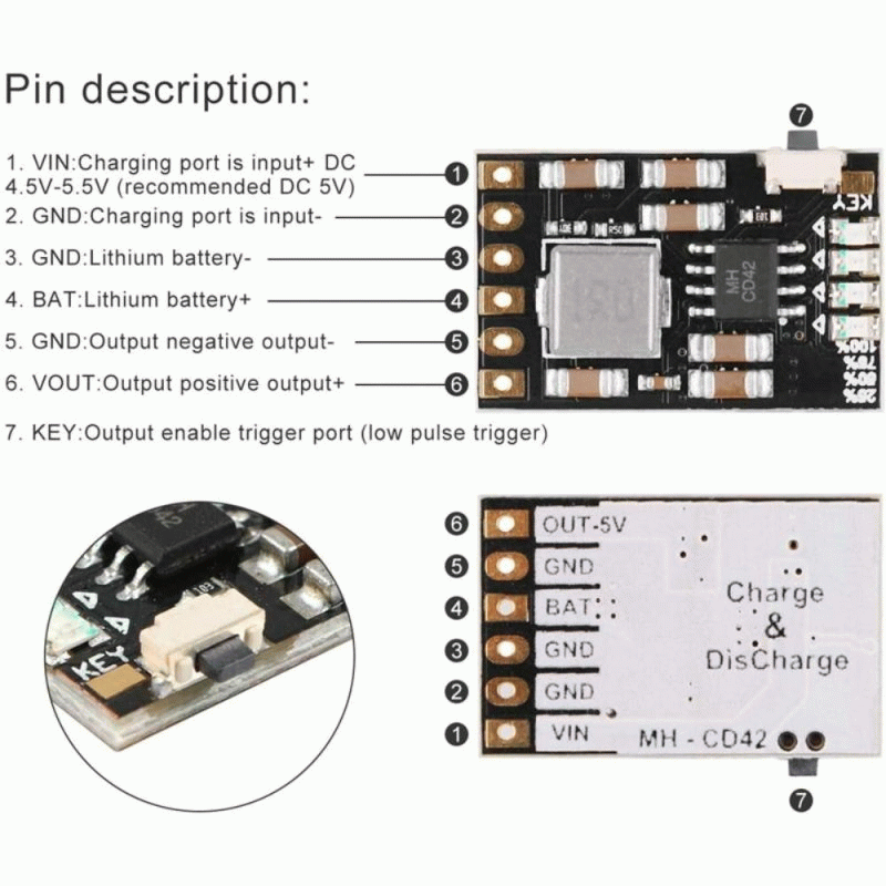 10PCS Lithium Battery Charging Module Set 5V 1A TP4056 Charging Modules + 5V 2A Charge Discharge Int
