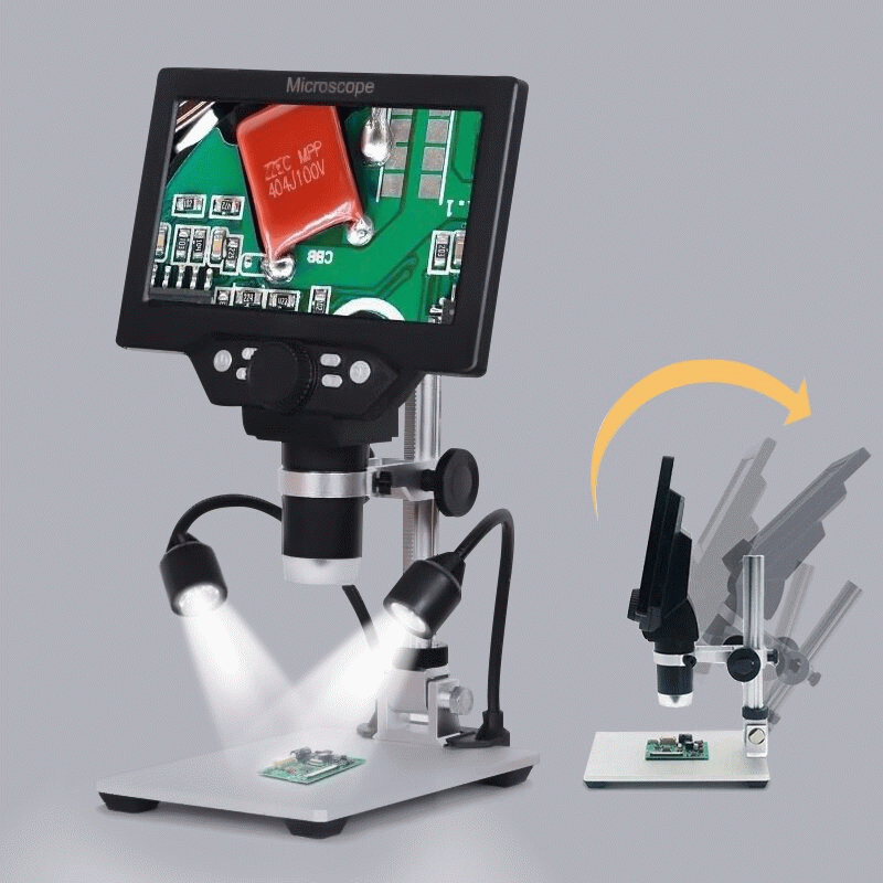 Built-in Battery Version - MUSTOOL G1200D Digital Microscope 12MP 7 Inch Large Color Screen Large Ba
