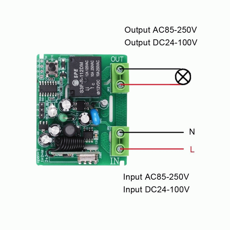 433 MHz - Smart Home AC110V 220V Single1 Channel Remote Controller Receiver Wireless RF Radio Freque
