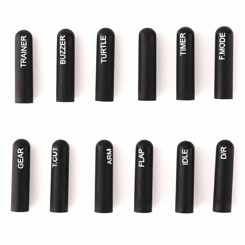 Long - 12pcs Radiomaster Labeled Silicon Switch Cover kits Short/ Long for TX16S TX12 Zorror Jumper