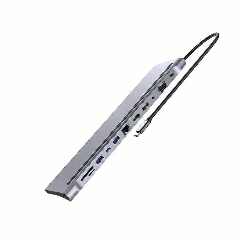 Bakeey 12-in-1 Type-C Docking Station USB-C Hub Splitter Adaptor with Dual 4K HDMI Display 1080P VGA