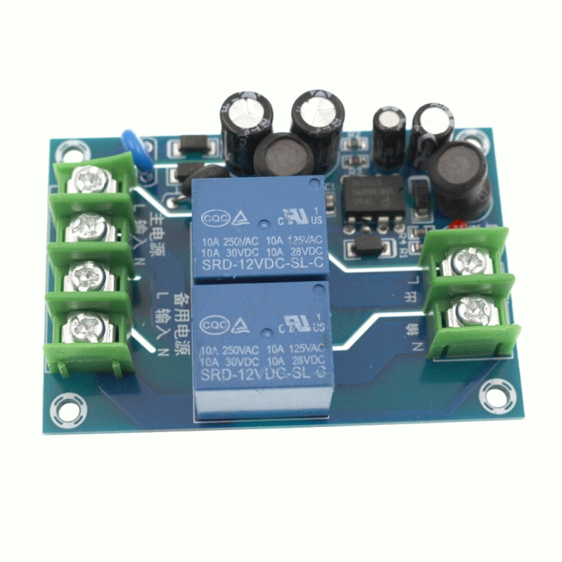 220V 2 Channel Power Automatic Switcher 10A Dual Power Supply 2 In 1 Out Battery Cut-off Control Swi