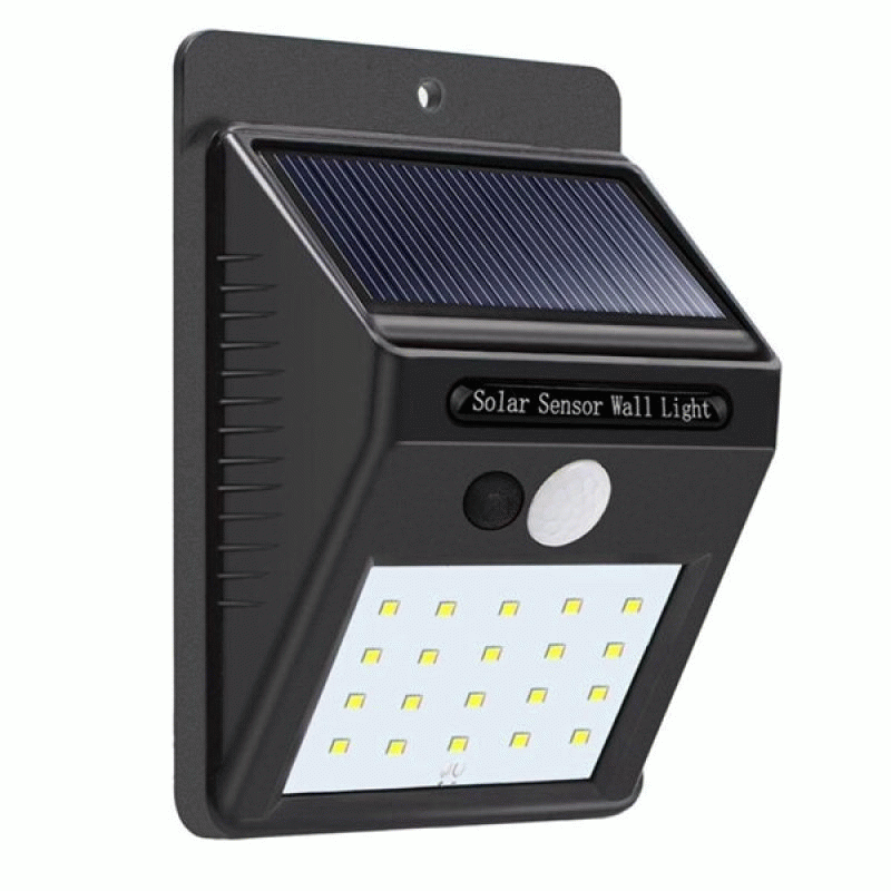 #B - Elfeland Solar Power 20 LED PIR Motion Sensor Wall Light Waterproof Outdoor Path Yard Garden Se
