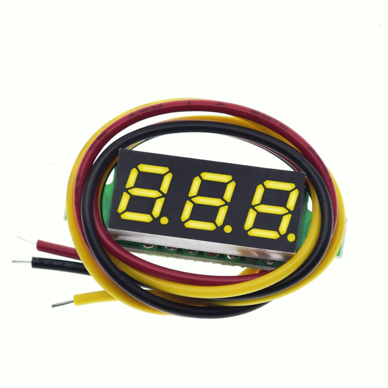 Blue - 0.28 inch 3-wire Digital DC Voltmeter Head Digital Display Adjustable Three-wire DC0-100V Bat