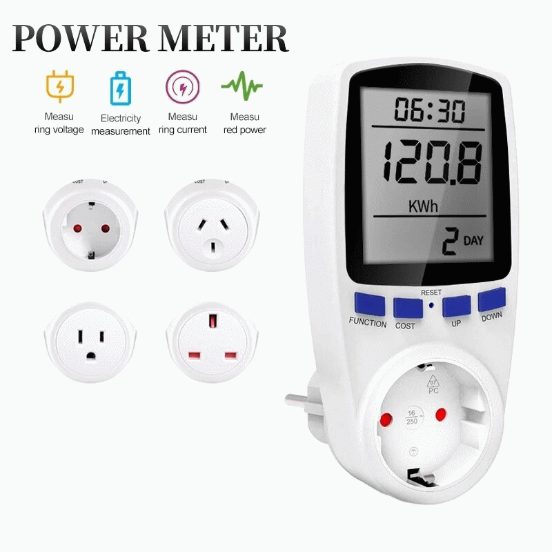 Digital Wattmeter AC 220V Power Meter Electricy Consumption Energy Meter EU Plug Power Kilowatt Watt