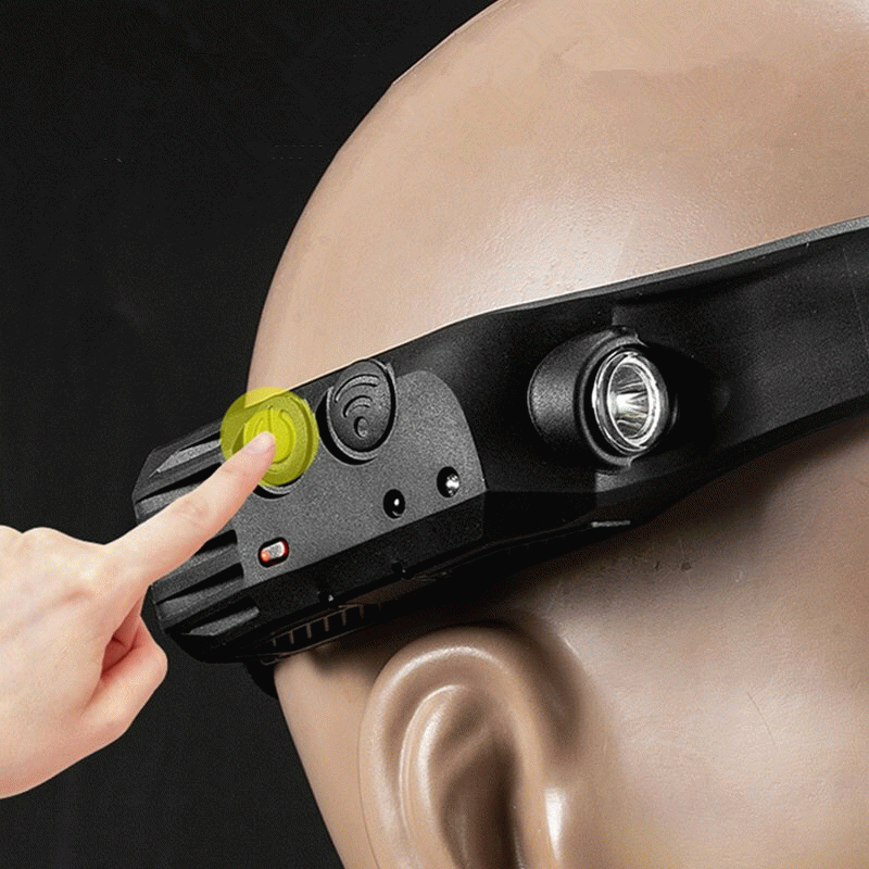 Multi-function Wave Induction COB LED Headlight Outdoor Riding Light USB Charging Night Running Ligh