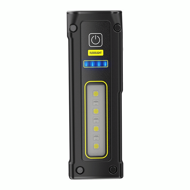 Black - XPG COB LED Flashlight 2000mAh 7Gear Double Light Source Flashlight Mini Torch Magnet Emerge