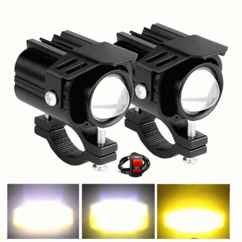 2PCS 9-32V Headlight Fog Flash Light Spotlight LED Light Yellow White For Car Motorcycle