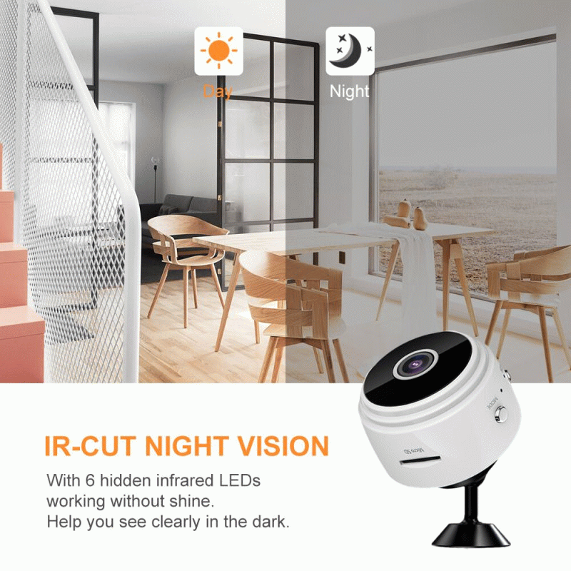 Black - A9 Upgraded 1080P HD Mini Wireless WIFI IP Camera DVR Motion Detection Night Vision Sound De