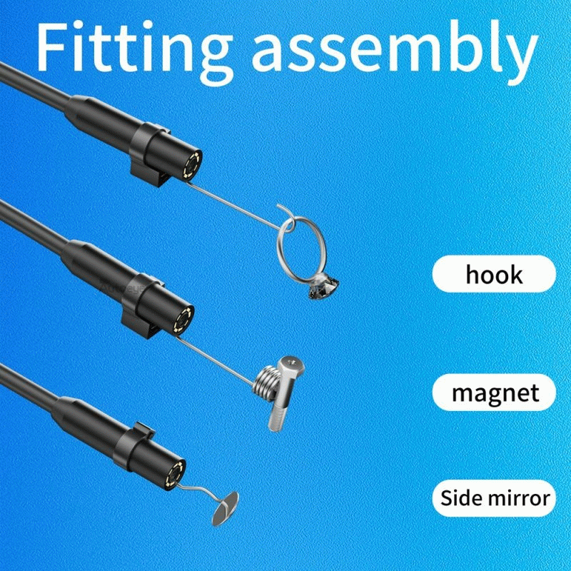 1M - Endoscope Camera For iPhone APPLE 8MM Cars Endoscopic Hard Line IP68 Waterproof 8 LEDs Borescop