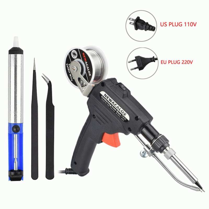 Sexy red - EU/US 60W Soldering Iron Automatic Welding Send Tin Gun Desoldering Pump for Circuit Boar
