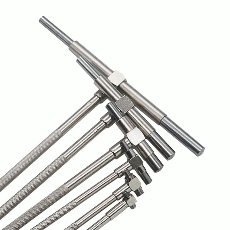 6PCS Telescopic Precision Gauge Set 8-150 mm Internal T Bore Hole Gauge Set Plated Square Head Teles