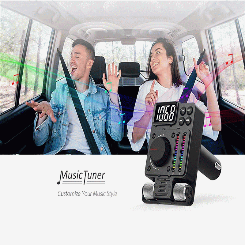 Black - bluetooth 5.3 Car Wireless FM Transmitter Radio Adapter PD30W QC3.0 Fast Charging Car MP3 U