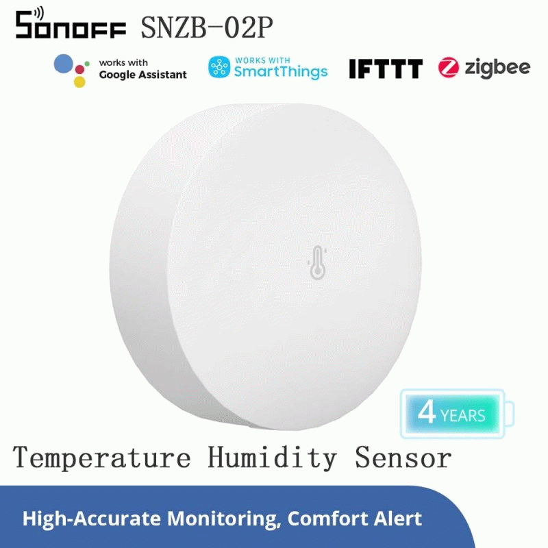 Sonoff SNZB-02P Zigbee 3.0 Temperature and Humidity Sensor High Precision Swiss Sensor Custom Alerts