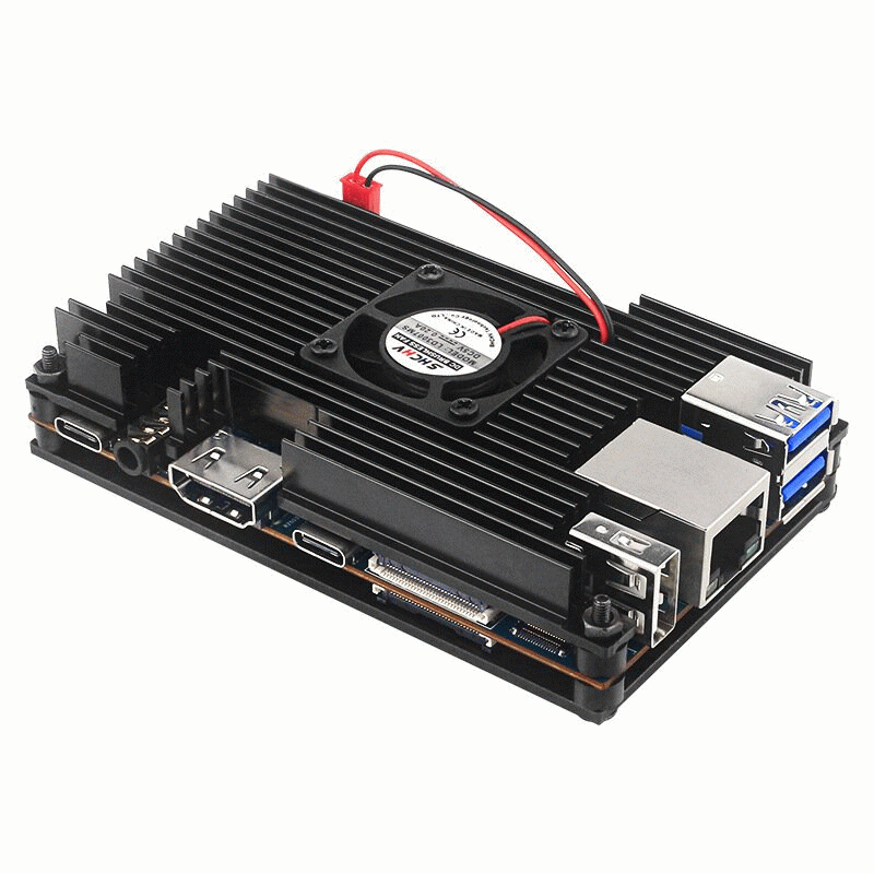 5/5B - Orange Pi 5 Aluminum Alloy Case with Cooling Fan Active Passive Cooling Radiator with Heatsin