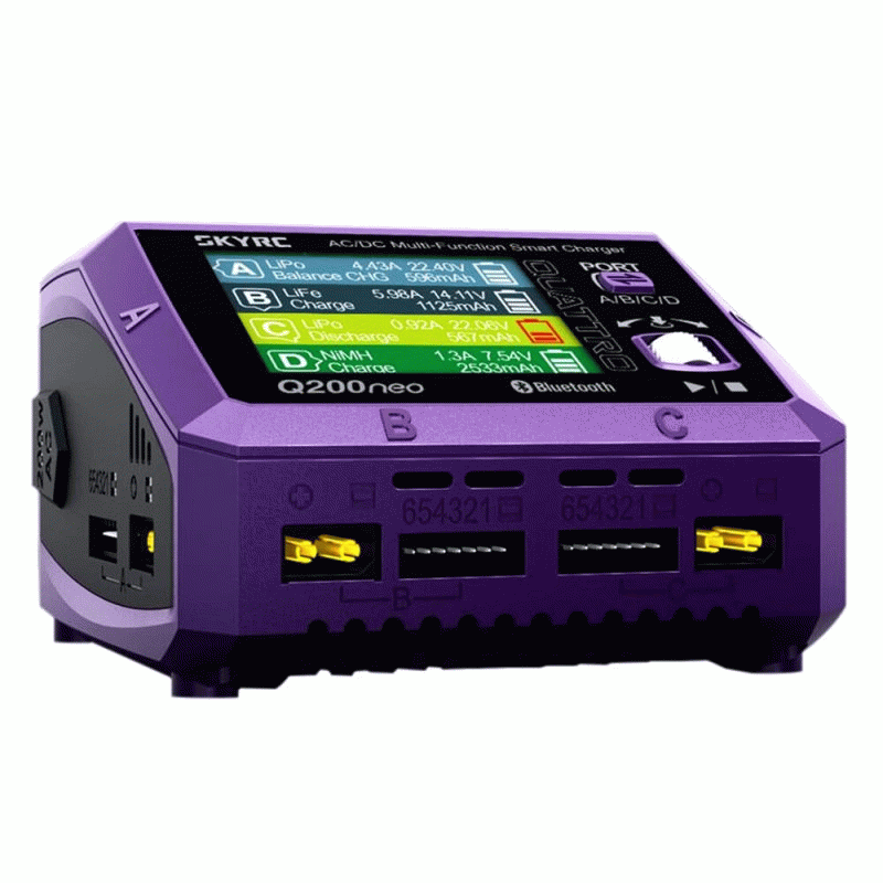 AU Plug - SkyRC Q200neo 4 Channel AC 200W DC 400W 10A*4 Multi-Function Smart Charger for 1-6S Lipo L